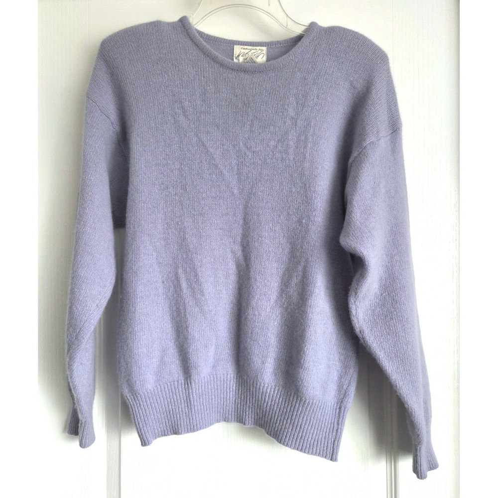 VTG Lord & Taylor Lavender Angora Lambswool Sweater Made in England Medium